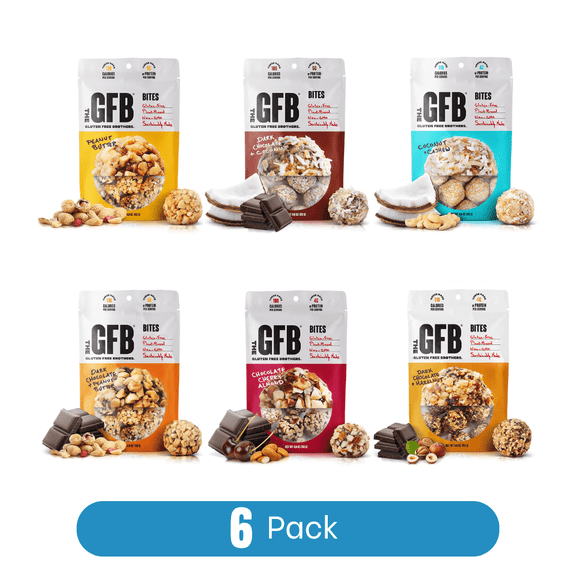 The GFB Gluten Free Protein Bites Variety Pack -Non GMO, Soy Free, Vegan, 4 oz 6 (CT)