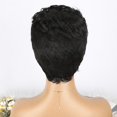 thumbnail image 5 of Short Curly Synthetic Headband Wig for Women Black Hair with Slanted Part Design, 5 of 7