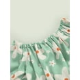 thumbnail image 5 of Bagilaanoe 2pcs Toddler Baby Girl Short Pants Set Floral Print Short Sleeve Off Shoulder Tops + Shorts with Belt 12M 18M 24M 3T 4T 5T Kids Casual Summer Outfits, 5 of 9
