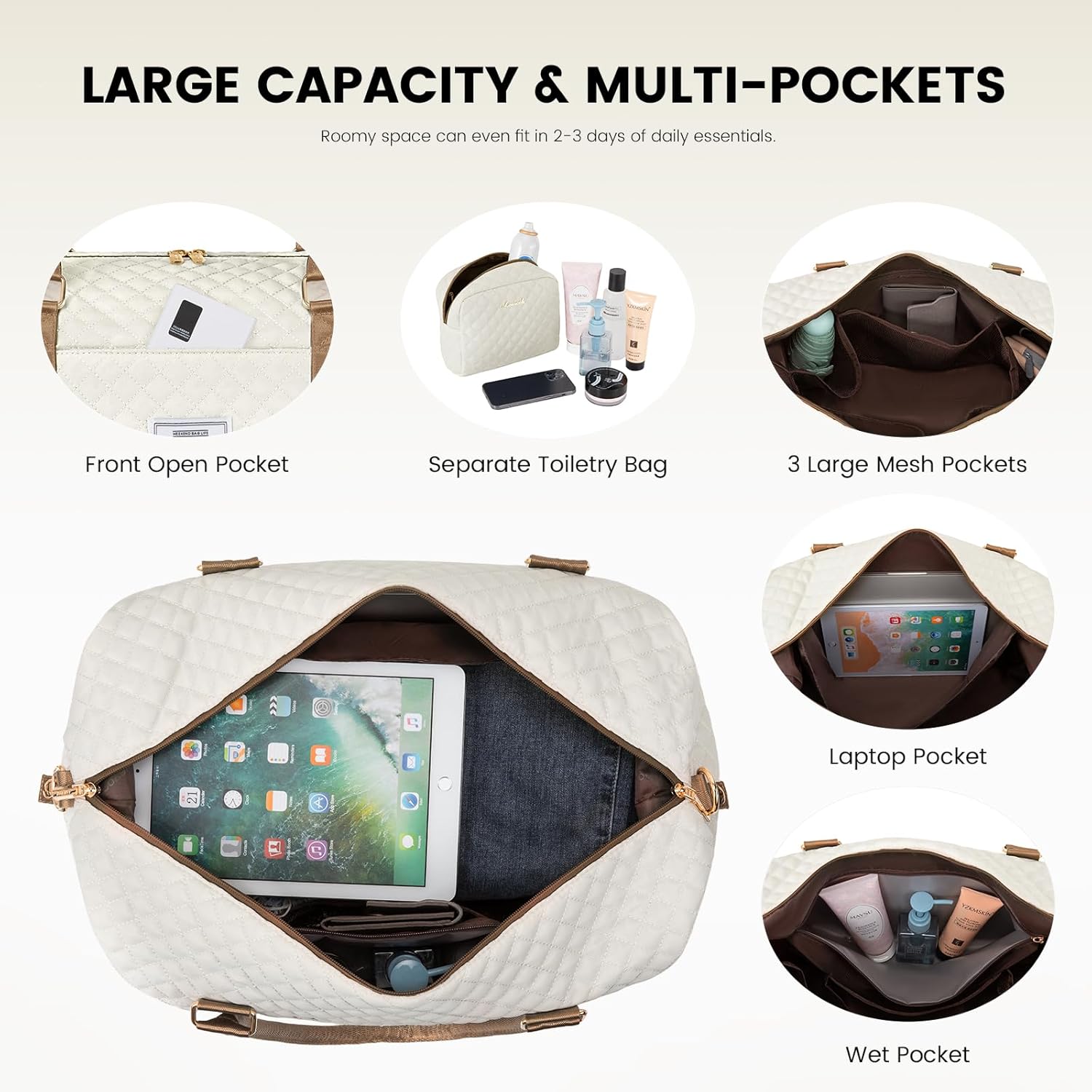 LOVEVOOK Travel Duffle Bag,Weekender Bags for Women with Shoe Compartment，Carry on Overnight Bag with Toiletry Bag,Gym Duffel Bag with Wet Pocket, Hospital Bags for Labor and Delivery