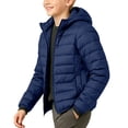 thumbnail image 5 of Cethrio Boys Puffer Jackets, Long Sleeve Zip up Warm Casual Winter Outerwear with Pockets Navy Size 9-10T, 5 of 5