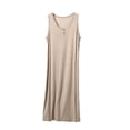thumbnail image 2 of ZyeKqe Long Nightgown for Women Plus Size Sleeveless Button Front Crewneck Stretch Casual Lightweight Comfy Loungewear Midi Dress, 2 of 9