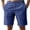 Navy, variant on WIZUTIZ Mens Linen Shorts Elastic Waist Shorts Casual Summer Lightweight Cotton Linen Pants with Pockets