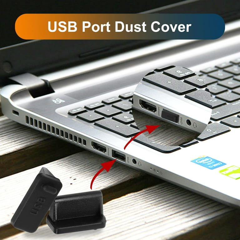 8Pcs Rubber USB Port Cover USB 2.0 Type a Female Port USB Port Caps  Protector Dustproof Anti Dust USB Dust Cover for Computer Laptop Notebook,  Black