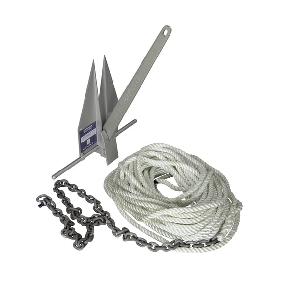 Lewmar 10LB LFX Anchoring Kit with 15' 5/16" G4 Chain 200' 5/8" 8-Plait Line 69600925