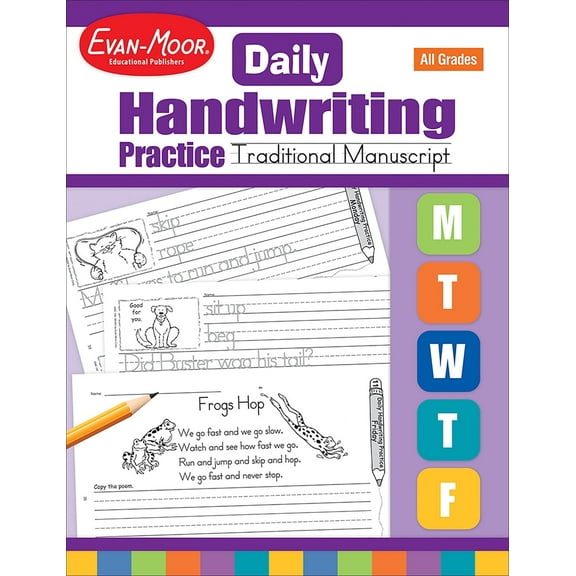 Evan-Moor Traditional Manuscript, Daily Handwriting Practice for Kids Ages 5 , Teaching Edition