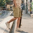 thumbnail image 5 of OIOLOYJM Mens Cargo Shorts Elastic Waist Drawstring Running Hiking Shorts Casual Basic Summer Loose Outdoor Athletic Work Shorts with Multiple Pockets Khaki 2XL, 5 of 5