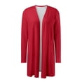 thumbnail image 3 of Women Cardigan Elegant Pockets Cover Up Casual Mid Long Length Tops Lightweight Cardigans, 3 of 5