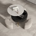 thumbnail image 2 of Magic Home Modern Round Coffee Table with Storage,Lift-Top Coffee Table Nesting Sofa Table with 3 Stools Space-Saving Multiple Purpose,Black, 2 of 10