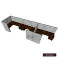 thumbnail image 5 of GOF 3 Person Workstation Cubicle (5’D x 18’W x 5’H) / Office Partition, Room Divider (60"H Cubicle with Desk, Walnut), 5 of 5