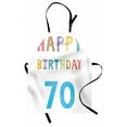 thumbnail image 1 of 70th Birthday Apron Vintage Worn Looking Abstract Age 70 Happy Birthday Party Quote Art Print, Unisex Kitchen Bib Apron with Adjustable Neck for Cooking Baking Gardening, Multicolor, by Ambesonne, 1 of 3