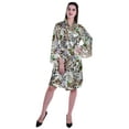 thumbnail image 3 of Moomaya Printed Womens Kimono Sleeve Robes Satin Silk Getting Ready Bridal Robe Coverup, 3 of 7