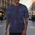 thumbnail image 2 of UVEASISHA Vintage Tshirts for Men Short Sleeve Tie Dye Graphic Tees Regular Fit Casual Big and Tall T-Shirt Lightweight Stretch Active T Shirts Blue 5XL, 2 of 7
