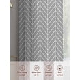 thumbnail image 6 of Grey Geometric Sheer Curtains 45 Inch Length 2 Panels Set Window Treatments, Modern Pure Color Abstract Striped Rod Pocket Semi Curtains for Living Room/Bedroom/Kitchen Décor, 104"W x 45"L, 6 of 7