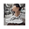 thumbnail image 4 of SIMANLAN Men Breathable Trainers Lightweight Round Toe Hiking Comfortable Sneakers White 8.5, 4 of 5
