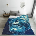 thumbnail image 5 of Zufioo Abstract Blue Skull Fleece Blanket Queen Size,Plush Bed Blanket,Ultra Soft Throw Blanket,Plush Fuzzy Cozy Blanket Perfect for Bed,Couch-40"x30", 5 of 7
