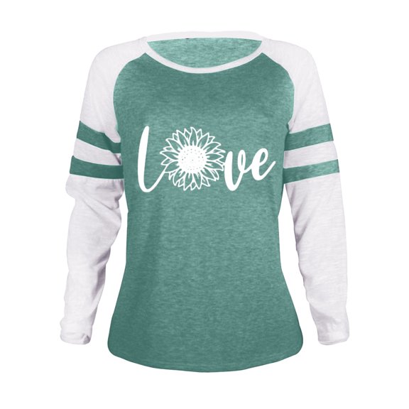 Gubotare Long Sleeve Tops For Women Women's Casual Long Sleeve Striped T-Shirt Tops Round Neck Splicing Tunic Blouses,Green XL