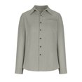 thumbnail image 4 of TKLPEHG Womens Dressy Tops Lapel Button Shirts Lightweight Casual Comfy Classic Solid Color Loose Fashion Long Sleeve Blouses (Gray,XL), 4 of 6