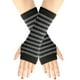 thumbnail image 1 of Zhuge Guantes sin dedos para mujer Guantes sin dedos con orificio para el pulgar Invierno cálido para mujeres Hombres-Negro Gris, 1 of 4
