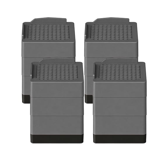 Takira 4 Pack Bed Risers Height-Adjustable,Heavy-Duty,L-Shaped Edge Design,Anti-Slip,Desk Legs,Sofa.