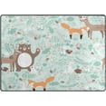 thumbnail image 2 of FREEAM Forest Fox Deer Bear Mushroom Rabbit Bunny Area Rug Mat for Living Dining Dorm Room Bedroom Home Decorative 7' x 5', 2 of 6