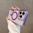 thumbnail image 6 of Dteck Magnetic Case for iPhone 11, Compatible with MagSafe, Shockproof Protective Bumper Phone Case for iPhone 11,Purple-Clear Back, 6 of 7