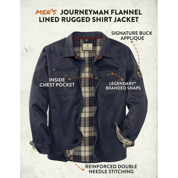 Legendary Whitetails Men's Journeyman Shirt Jacket, Navy, 3x-Large