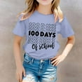 thumbnail image 2 of Hwmodou Girls Kids 100 Days Of School Graphic Print Crewneck Short Sleeve Boy Girl Spring T-Shirts Soft Trendy,3-13Y, 2 of 4