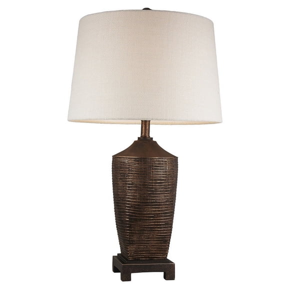 30" Tall Polyresin Table Lamp "Kayan", Bronze Rustic finish