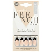 Salon Perfect Modern French Artificial Nail with File and Glue, Gloss Warm Pink, 24 Pieces