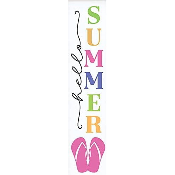 Cskhip Hello Summer Rustic Wood Signs Pantry Street Signs Vintage Wood Plaque Farmhouse Wall Art Wall Decor for Home Man Cave Door Porch Garden Party 4" x 16"