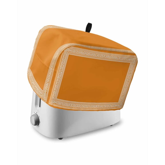Toaster Cover 4 Slice Orange Key Design Toaster Oven Cover with Pockets Geometric Back Print Pattern Dustproof Bakeware Protector Small Kitchen Appliance Dust Covers and Fingerprint Protection