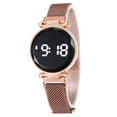 thumbnail image 2 of Reloj de pulsera para damas y niñas, moderno, informal, redondo, LED, reloj de pulsera con pantalla táctil y imán, 2 of 3