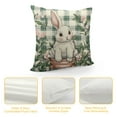 thumbnail image 4 of ARISTURING  Happy Easter Buffalo Plaid Rabbit Pink Throw Pillow Cover, Eucalyptus Leaves Hello Spring Cushion Case Decoration for Sofa Couch, 4 of 5