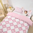 thumbnail image 3 of Homewish Gothic Skull Checkered Twin Duvet Cover,Halloween Themed Twin Bedding,Pink White,Pink Reversible,2pcs,1 Duvet Cover and 1 Pillowcase, 3 of 6