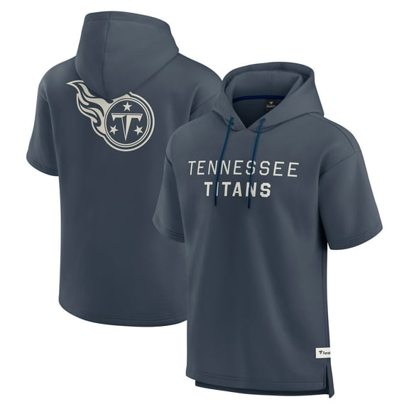 Men's Fanatics Navy Tennessee Titans Elements Future Ground Lettering Short Sleeve Pullover Hoodie