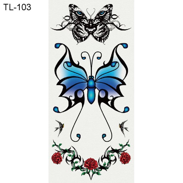 BetterZ 2 Sheets Fashion Butterfly Dragon Flower Body Art Temporary