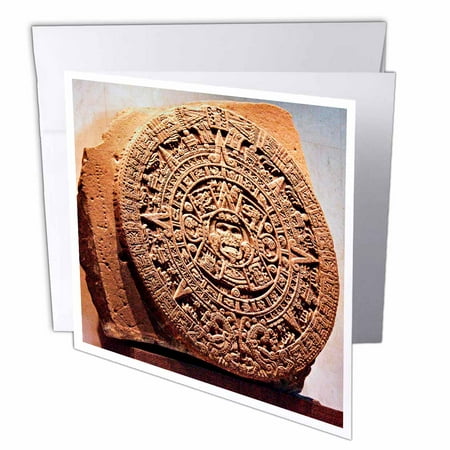 3dRose Mexico City, Sun stone called Aztec calendar - SA13 MGL0000 - Miva Stock, Greeting Cards, 6 x 6 inches, set of