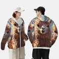 thumbnail image 4 of Balery Fluffy Alpaca Mountain Meadow Sudadera ligera de manga larga con capucha y protección solar UPF 50+ para hombre y mujer, ideal para pesca y running-3X-Large, 4 of 7