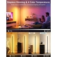 thumbnail image 3 of OUTON LED Floor Lamp, 24W RGBCW Corner Lamp with 256 Scenes & 16 Million Colours, Smart APP & Remote Control, Music Sync, Dimmable Colour C, 3 of 9