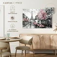 thumbnail image 5 of Elephant Stock Pink Paris Wall Art - Horizontal Canvas Wall Art - Living Room Wall Decor - Places Canvas - Gray And White Decor - 12" x 8", 5 of 8