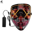 thumbnail image 3 of PULLIMORE Halloween Scary Mask Double Colors Led Mask EL Wire Light up Mask For Halloween Cosplay Costume Party (Yellow + Purple), 3 of 9