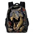 thumbnail image 2 of Hexang 16" Cool Dinosaur Backpack School Bag Student Backpack 3D Backpack Student Bag Travel Bag Computer Bag, 2 of 7