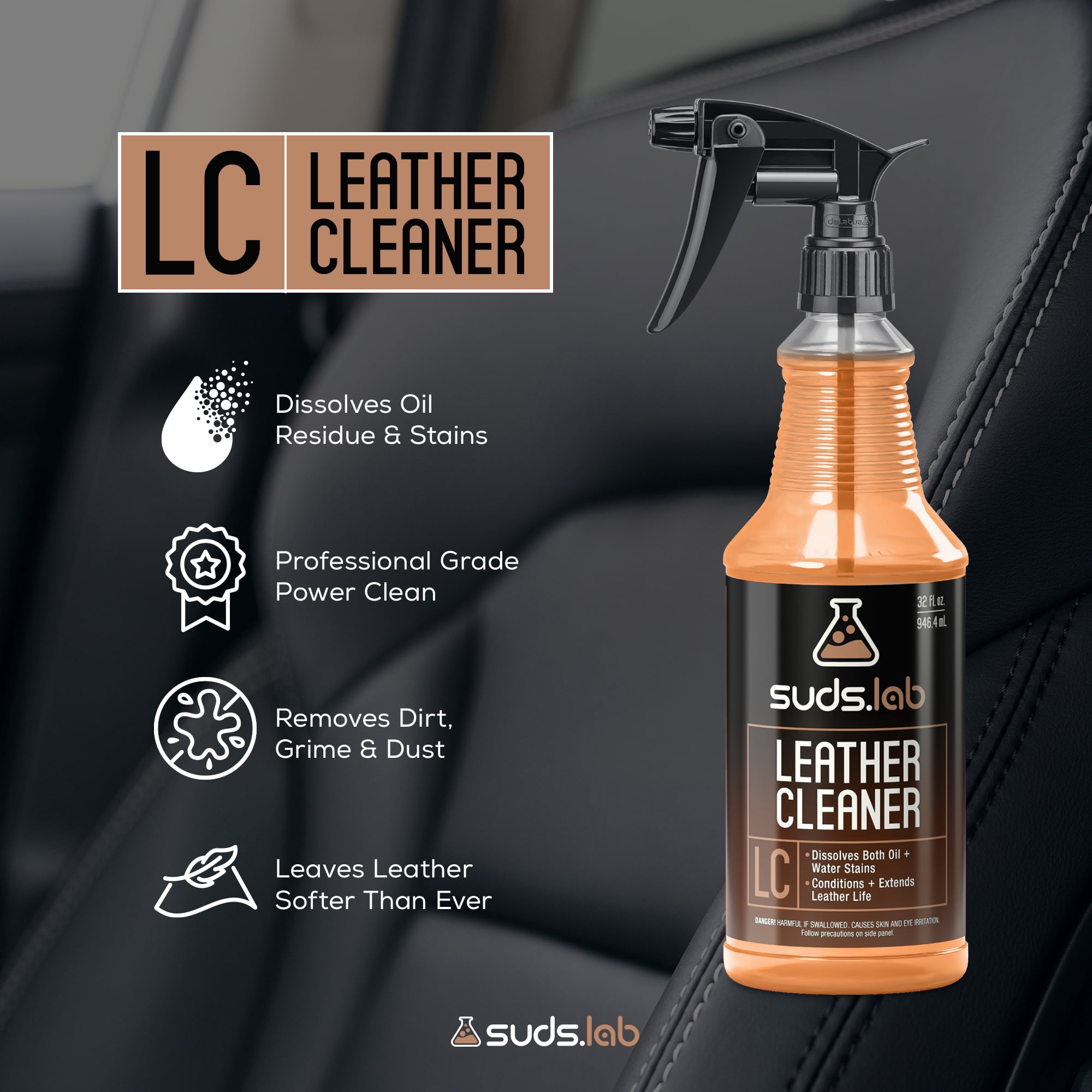 Suds Lab LC Deep Cleaning Leather Cleaner Spray - 32 fl oz
