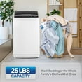 thumbnail image 2 of VINGLI 25LBS Full-Automatic Electric Laundry Machine， Portable Washing Machine with Stainless Steel Drum, 110V Compact Washer, Washer and Dryer Combo for Apartment, Dorms, RV, Grey, 2 of 14