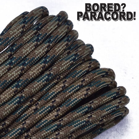 Bored Paracord Brand 550 lb Type III Paracord - Tri Color Camo 50 Feet