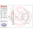 thumbnail image 3 of Brembo Brake Rotor 09486941C02 Vented; One Piece Design; Wheel Bolt Pattern 5 x 112 Millimeter; 154.3 Millimeter Hat Inside Diameter; 67 Millimeter Hub Diameter; Gray Cast Iron; Single, 3 of 3