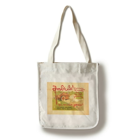 Cotton Denim Tote - L'Automatique Ducasble Vintage Poster (artist: Jean Villemot) France c. 1911 (100% Cotton Tote Bag - Reusable)