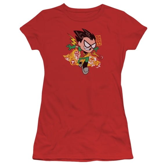 Teen Titans Go Robin S/S Junior Women's T-Shirt Sheer Red