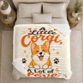 thumbnail image 5 of Little Corgi A Lot of Love with Hearts and Paw Prints, Playful Cartoon Style for Corgi Lovers, Soft Flannel Blanket for Bedroom and Family Room, Pet Adoption Gift, Whimsical Home Decor, 5 of 9